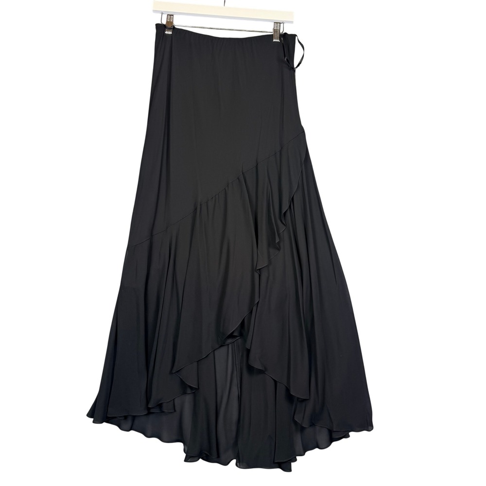 NWT High-Low Ruffle Maxi Skirt M Whimsigoth Witchy Grunge Feminine Alex Evenings